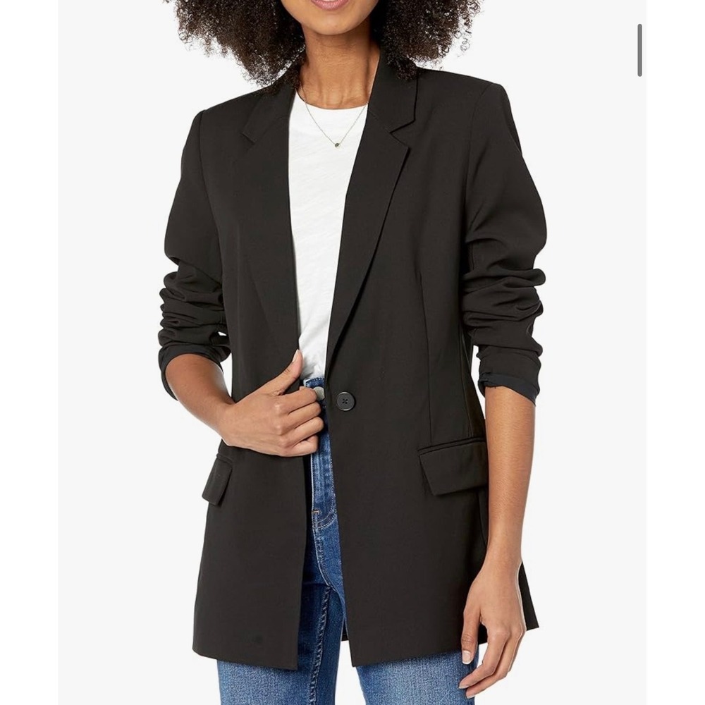 The Drop Blake Long Blazer Black Stretch Jacket NEW SNK500A-BLACK Small